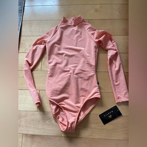 Mariia Women’s Mock Neck Long Sleeve Open Back Dance Leotard Size PA NWT